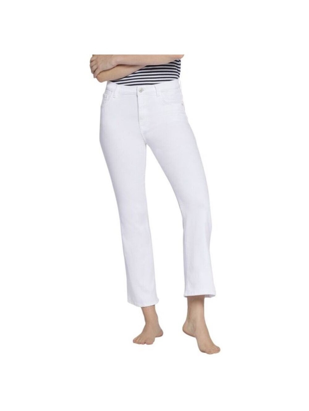 NWT Current/Elliott The Boulevard White mid rise Cropped Straight Jeans sz 26